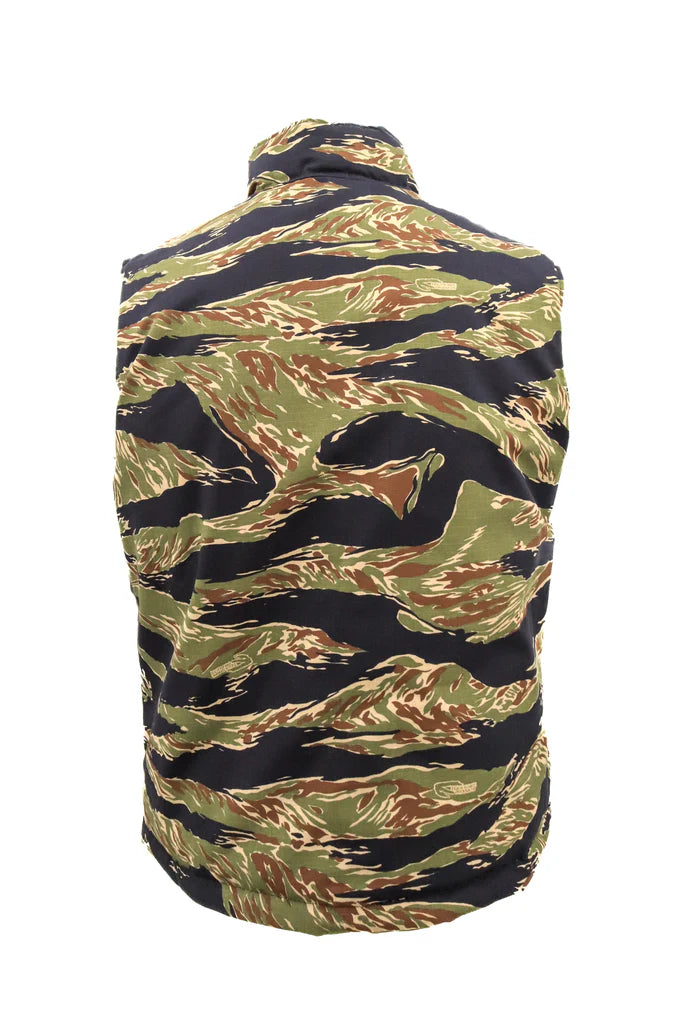 Tiger Stripe Cotton Ripstop Vest With Quilted Lining